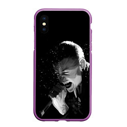 Чехол iPhone XS Max матовый LINKIN PARK, цвет: 3D-фиолетовый