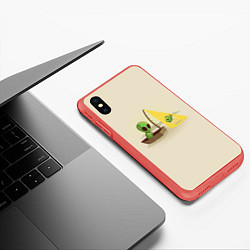 Чехол iPhone XS Max матовый Alien Fishing, цвет: 3D-красный — фото 2