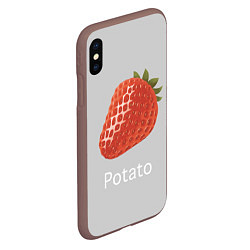 Чехол iPhone XS Max матовый Strawberry potatoes, цвет: 3D-коричневый — фото 2