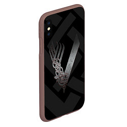 Чехол iPhone XS Max матовый ВИКИНГИ VIKINGS V, цвет: 3D-коричневый — фото 2