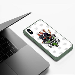 Чехол iPhone XS Max матовый Grand Theft Auto FIVE, цвет: 3D-темно-зеленый — фото 2