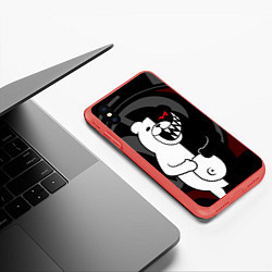 Чехол iPhone XS Max матовый MONOKUMA МОНОКУМА DANGANRO, цвет: 3D-красный — фото 2