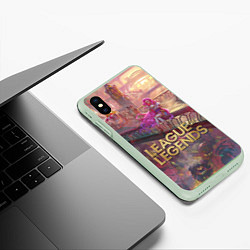 Чехол iPhone XS Max матовый Красотка LOL, цвет: 3D-салатовый — фото 2