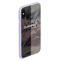 Чехол iPhone XS Max матовый Clubhouse Клабхаус лого бразги, цвет: 3D-светло-сиреневый — фото 2