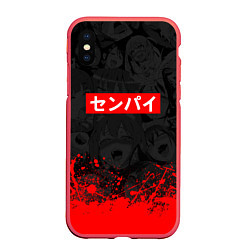 Чехол iPhone XS Max матовый SENPAI СЕНПАЙ, цвет: 3D-красный