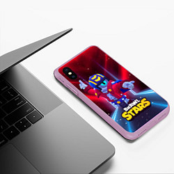 Чехол iPhone XS Max матовый STU СТУ Brawl Stars, цвет: 3D-сиреневый — фото 2