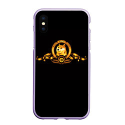 Чехол iPhone XS Max матовый DOGE COIN ДОГИ МЕМ, цвет: 3D-светло-сиреневый