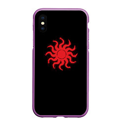 Чехол iPhone XS Max матовый Солнце Славянский символ, цвет: 3D-фиолетовый