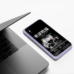 Чехол iPhone XS Max матовый Who am I? Tokyo Ghoul, цвет: 3D-светло-сиреневый — фото 2