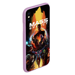 Чехол iPhone XS Max матовый Mass effect, цвет: 3D-сиреневый — фото 2