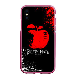 Чехол iPhone XS Max матовый DEATH NOTE ТЕТРАДЬ СМЕРТИ, цвет: 3D-малиновый