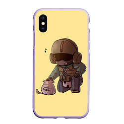 Чехол iPhone XS Max матовый J?ger Rainbow Six Art 01, цвет: 3D-светло-сиреневый