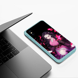 Чехол iPhone XS Max матовый NEZUKO НЕЗУКО KNY, цвет: 3D-мятный — фото 2