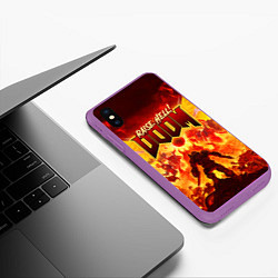 Чехол iPhone XS Max матовый DOOM, цвет: 3D-фиолетовый — фото 2