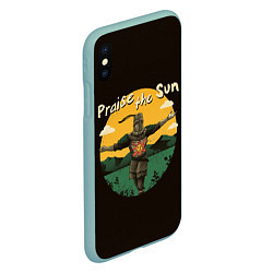 Чехол iPhone XS Max матовый Восхваляя солнце, цвет: 3D-мятный — фото 2