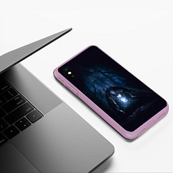 Чехол iPhone XS Max матовый Странник в лесу, цвет: 3D-сиреневый — фото 2
