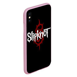 Чехол iPhone XS Max матовый Slipknot Надпись, цвет: 3D-розовый — фото 2