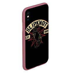 Чехол iPhone XS Max матовый Slipknot 1995, цвет: 3D-малиновый — фото 2