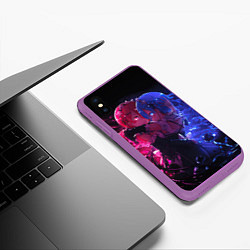 Чехол iPhone XS Max матовый Рам и Рем, цвет: 3D-фиолетовый — фото 2