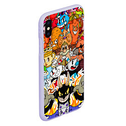 Чехол iPhone XS Max матовый CUPHEAD, цвет: 3D-светло-сиреневый — фото 2