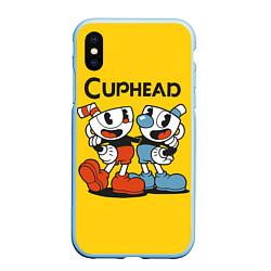 Чехол iPhone XS Max матовый CUPHEAD, цвет: 3D-голубой