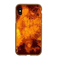 Чехол iPhone XS Max матовый Стимпанк, цвет: 3D-коричневый