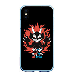 Чехол iPhone XS Max матовый CUPHEAD, цвет: 3D-голубой