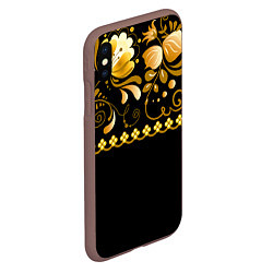 Чехол iPhone XS Max матовый Цветы, цвет: 3D-коричневый — фото 2