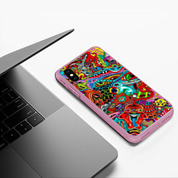 Чехол iPhone XS Max матовый Яркая абстракция bright abstraction, цвет: 3D-розовый — фото 2