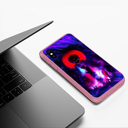 Чехол iPhone XS Max матовый МАГИЧЕСКАЯ БИТВА SUKUNA, цвет: 3D-малиновый — фото 2