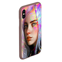 Чехол iPhone XS Max матовый Billie Eilish, цвет: 3D-коричневый — фото 2