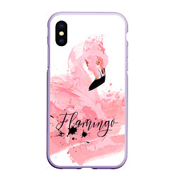 Чехол iPhone XS Max матовый Flamingo, цвет: 3D-светло-сиреневый