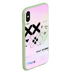 Чехол iPhone XS Max матовый Printstream style Поток информации Белизна 0 1,Чер, цвет: 3D-салатовый — фото 2