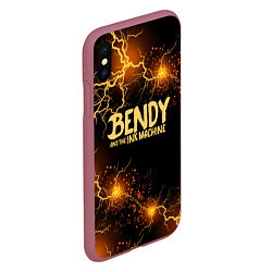 Чехол iPhone XS Max матовый BENDY LOGO, цвет: 3D-малиновый — фото 2