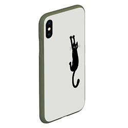 Чехол iPhone XS Max матовый Испуганный кот, цвет: 3D-темно-зеленый — фото 2