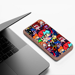 Чехол iPhone XS Max матовый Friday Night Funkin все герои, цвет: 3D-коричневый — фото 2