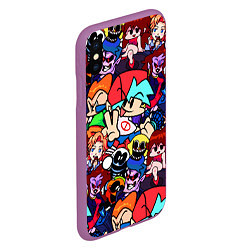 Чехол iPhone XS Max матовый Friday Night Funkin все герои, цвет: 3D-фиолетовый — фото 2