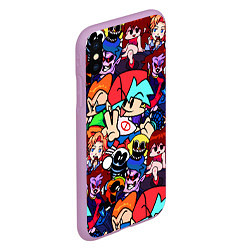 Чехол iPhone XS Max матовый Friday Night Funkin все герои, цвет: 3D-сиреневый — фото 2