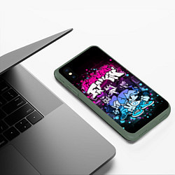 Чехол iPhone XS Max матовый Friday Night Funkin Neon, цвет: 3D-темно-зеленый — фото 2