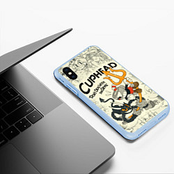 Чехол iPhone XS Max матовый Cuphead and Devil, цвет: 3D-голубой — фото 2