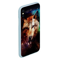 Чехол iPhone XS Max матовый WOLF, цвет: 3D-голубой — фото 2