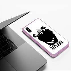 Чехол iPhone XS Max матовый Nirvana Группа, цвет: 3D-сиреневый — фото 2