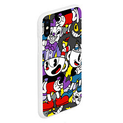 Чехол iPhone XS Max матовый Cuphead главные герои, цвет: 3D-белый — фото 2