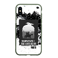 Чехол iPhone XS Max матовый The Last of US SURVIVE, цвет: 3D-темно-зеленый