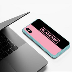 Чехол iPhone XS Max матовый BLACKPINK, цвет: 3D-мятный — фото 2