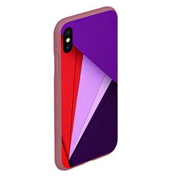 Чехол iPhone XS Max матовый ORIGAMI, цвет: 3D-малиновый — фото 2