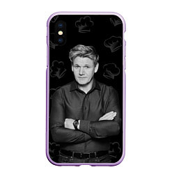 Чехол iPhone XS Max матовый ГОРДОН РАМЗИ Gordon Ramsay, цвет: 3D-сиреневый