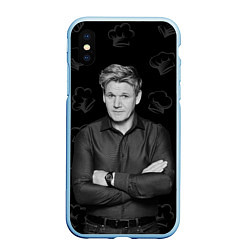 Чехол iPhone XS Max матовый ГОРДОН РАМЗИ Gordon Ramsay, цвет: 3D-голубой