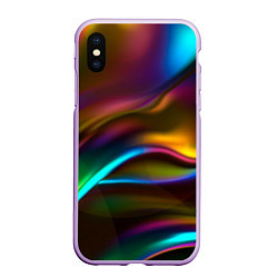 Чехол iPhone XS Max матовый Градиент, цвет: 3D-сиреневый