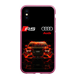 Чехол iPhone XS Max матовый AUDI RS 5 FIRE АУДИ РС 5, цвет: 3D-малиновый